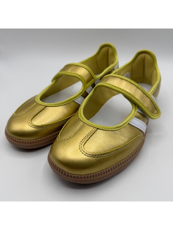 adidas Shoes - adidas Samba Jane Gold Metallic White Hook & Loop Low Top Sneaker IH6599 Size 7